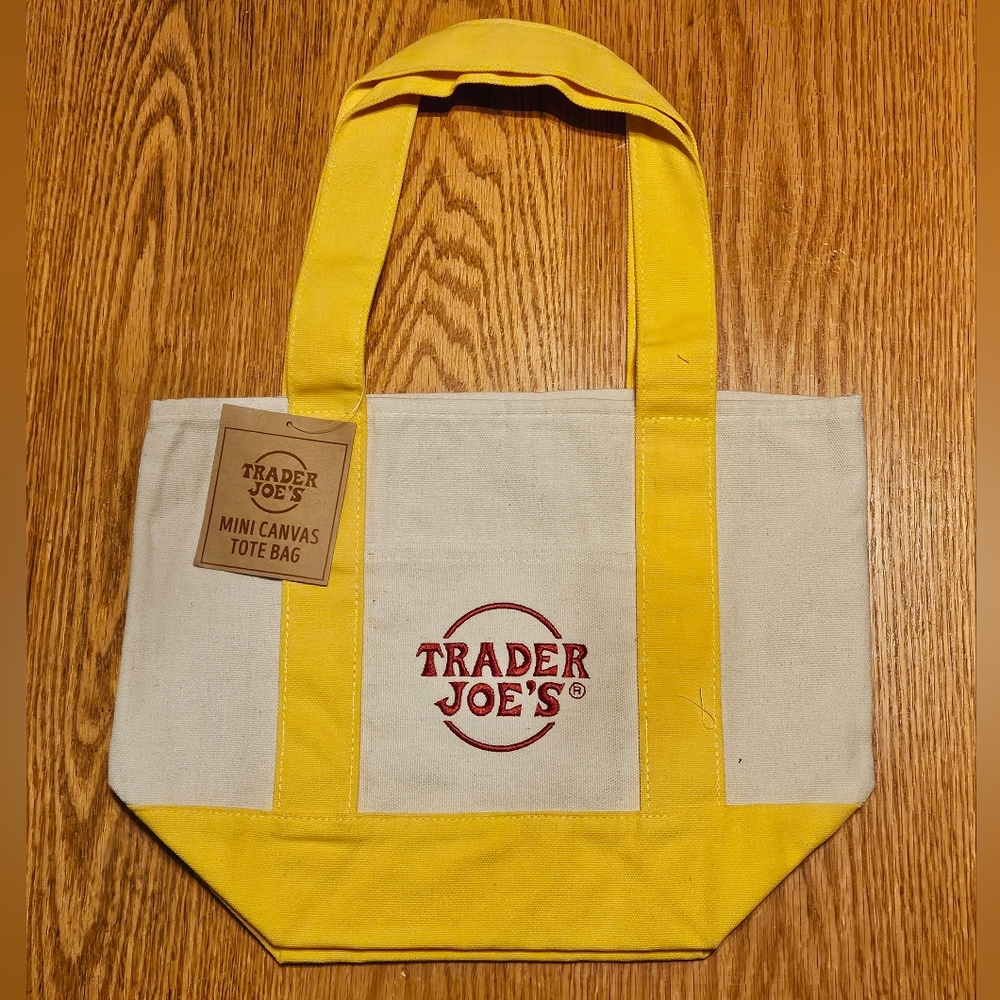Trader Joe's Mini Yellow Canvas Tote Bags 2024 Limited Edition